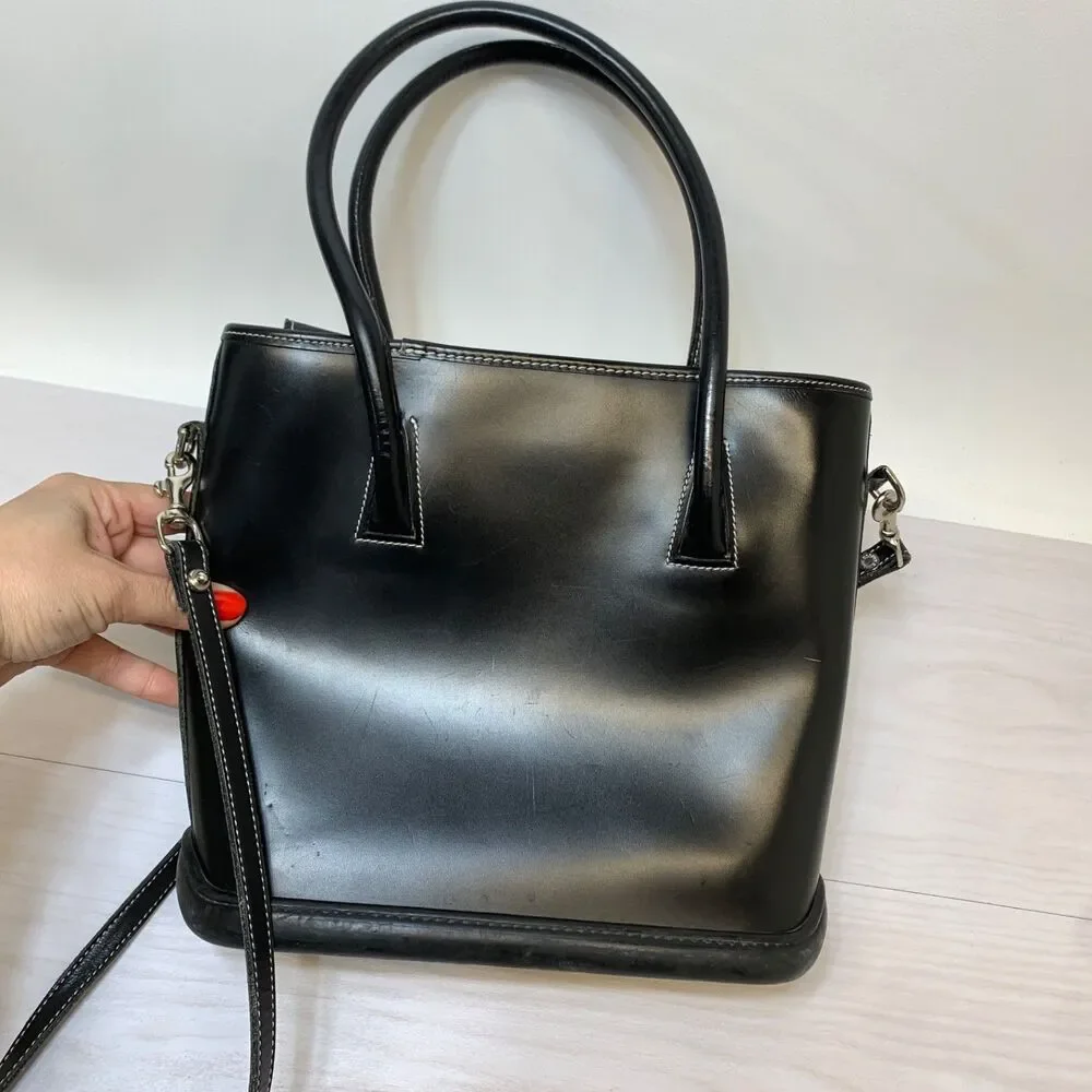 Dooney And‎ Bourke Womens Parasole Black Tote W/ Removable Crossbody Strap